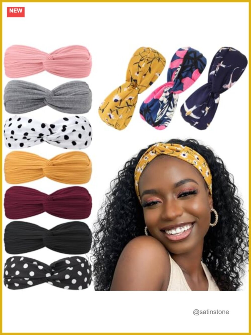 10 Pack Boho Chiffon Criss Cross Headbands Elastic Twisted Hair Wrap